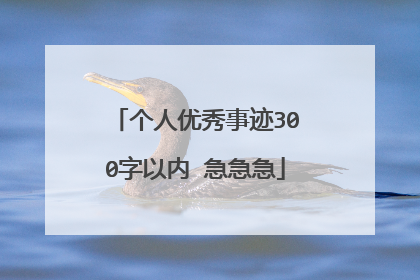 个人优秀事迹300字以内 急急急