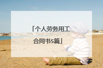 个人劳务用工合同书5篇