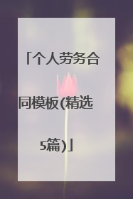 个人劳务合同模板(精选5篇)