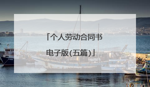 个人劳动合同书电子版(五篇)