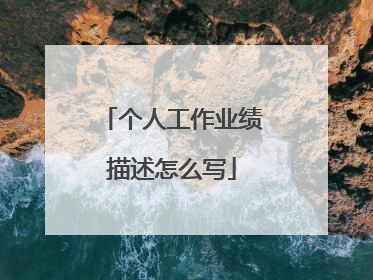 个人工作业绩描述怎么写