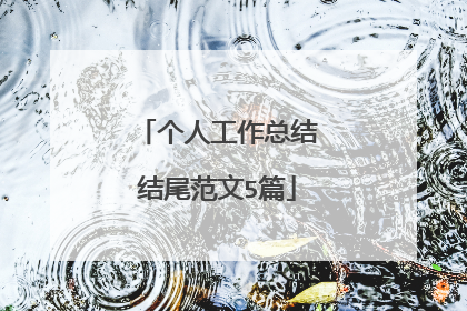 个人工作总结结尾范文5篇