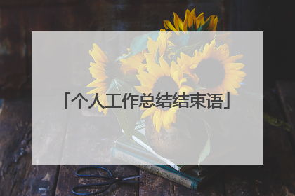 个人工作总结结束语