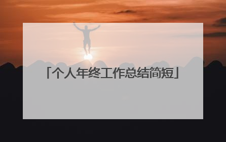 个人年终工作总结简短