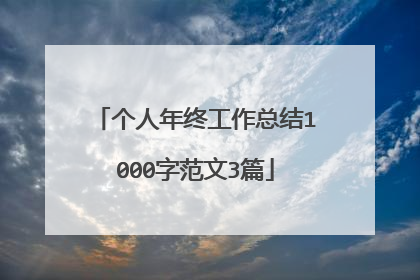 个人年终工作总结1000字范文3篇