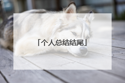 个人总结结尾
