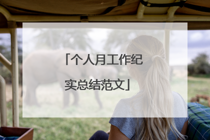 个人月工作纪实总结范文