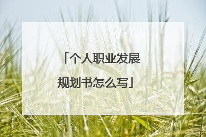 个人职业发展规划书怎么写