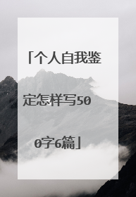 个人自我鉴定怎样写500字6篇