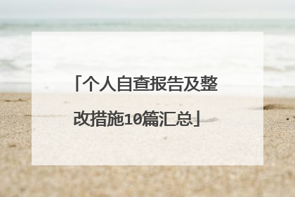 个人自查报告及整改措施10篇汇总