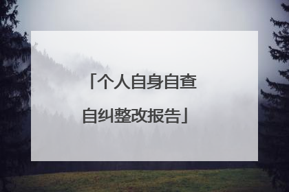 个人自身自查自纠整改报告