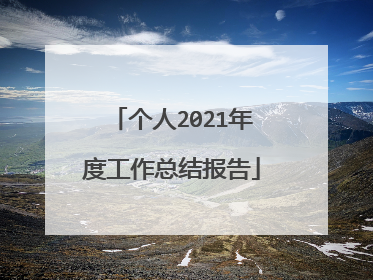 个人2021年度工作总结报告