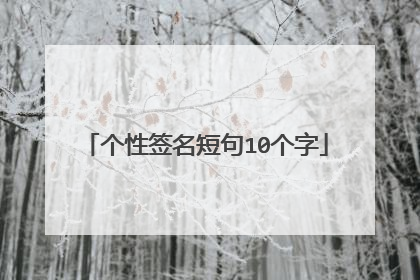 个性签名短句10个字