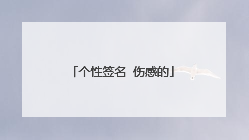 个性签名 伤感的