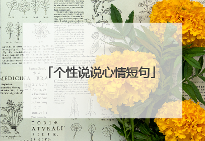 个性说说心情短句