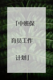 中班保育员工作计划