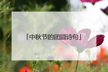 中秋节的团圆诗句