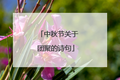 中秋节关于团聚的诗句
