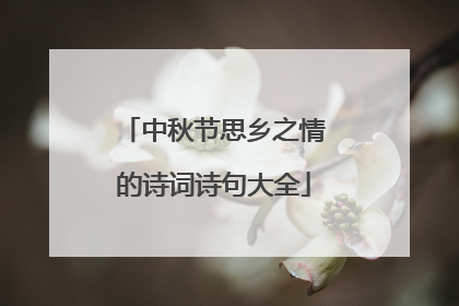 中秋节思乡之情的诗词诗句大全