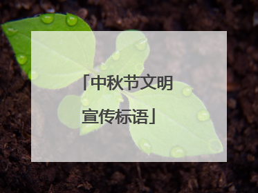 中秋节文明宣传标语