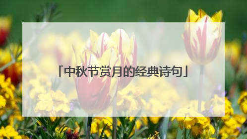 中秋节赏月的经典诗句