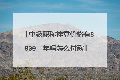 中级职称挂靠价格有8000一年吗怎么付款