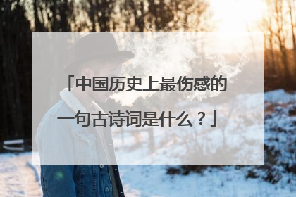 中国历史上最伤感的一句古诗词是什么?