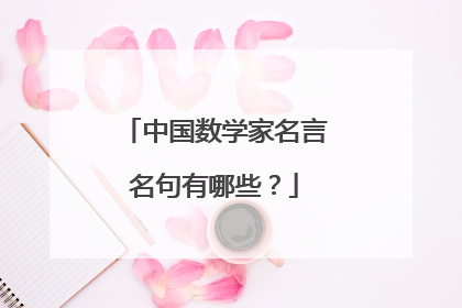 中国数学家名言名句有哪些?