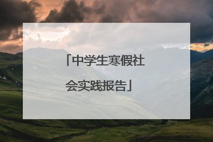 中学生寒假社会实践报告