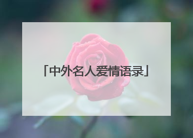 中外名人爱情语录