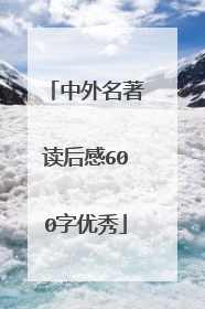 中外名著读后感600字优秀