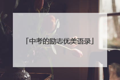 中考的励志优美语录