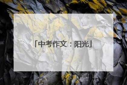 中考作文：阳光