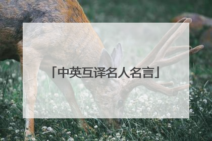 中英互译名人名言