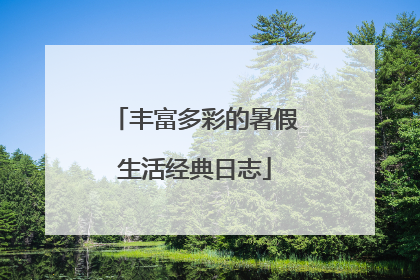 丰富多彩的暑假生活经典日志
