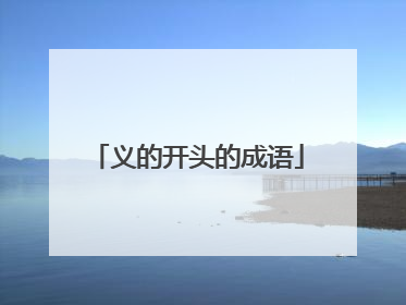 义的开头的成语