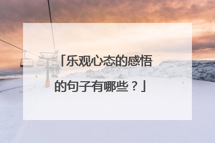 乐观心态的感悟的句子有哪些?