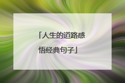 人生的道路感悟经典句子