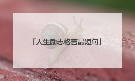 人生励志格言最短句