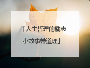 人生哲理的励志小故事带道理