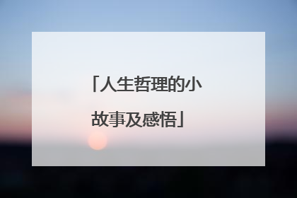 人生哲理的小故事及感悟