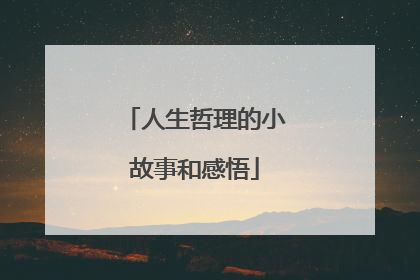 人生哲理的小故事和感悟
