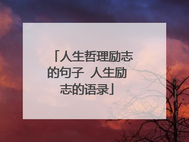 人生哲理励志的句子 人生励志的语录