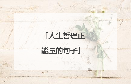 人生哲理正能量的句子