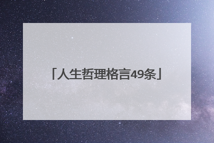 人生哲理格言49条