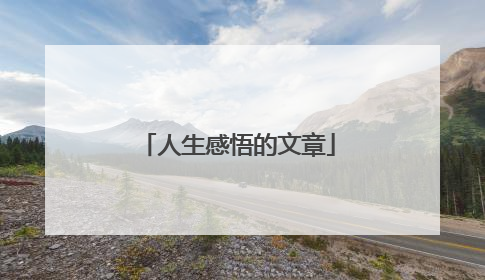 人生感悟的文章