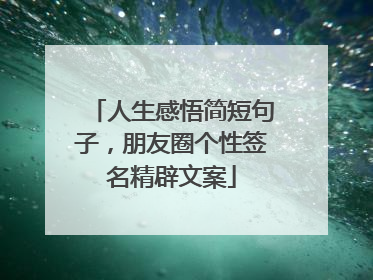 人生感悟简短句子，朋友圈个性签名精辟文案