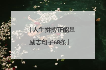 人生拼搏正能量励志句子68条