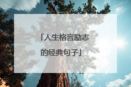 人生格言励志的经典句子