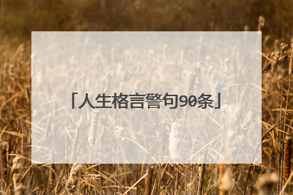 人生格言警句90条